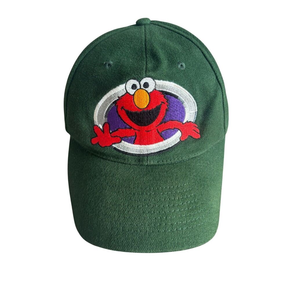 Elmo Sesame Street Green Embroidered 90's Y2K Retro Baseball Cap Snapback OS